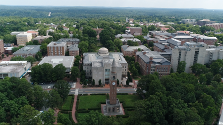 An aerial photo of UNC-Chapel Hill campus.